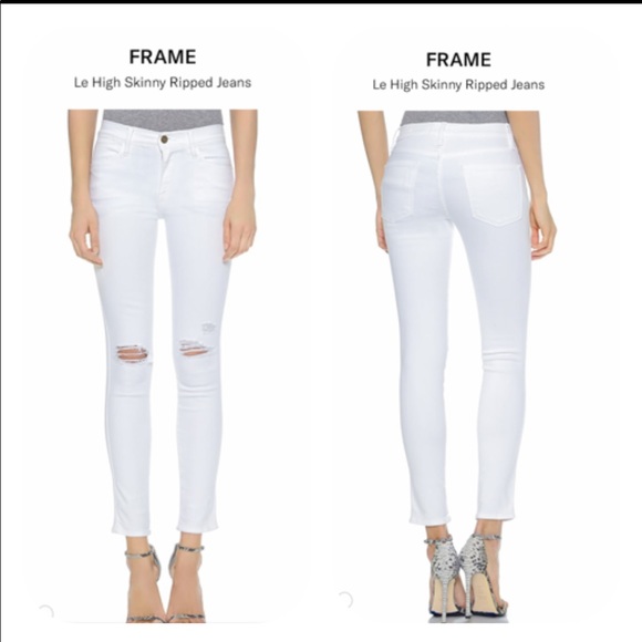 white skinny ripped jeans